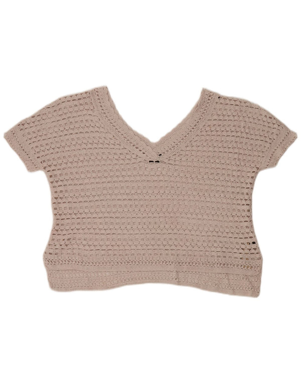 Massimo Dutti Chemisier surdimensionné au crochet pour femme UK 6 XS Coton beige