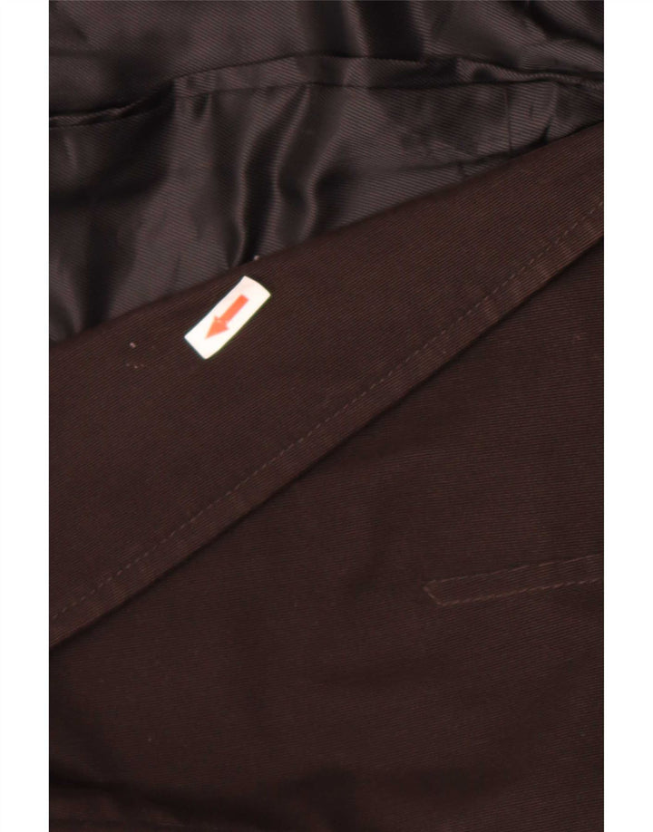 Zara Veste Blazer Militaire 2 Boutons Homme EU 54 XL Coton Marron