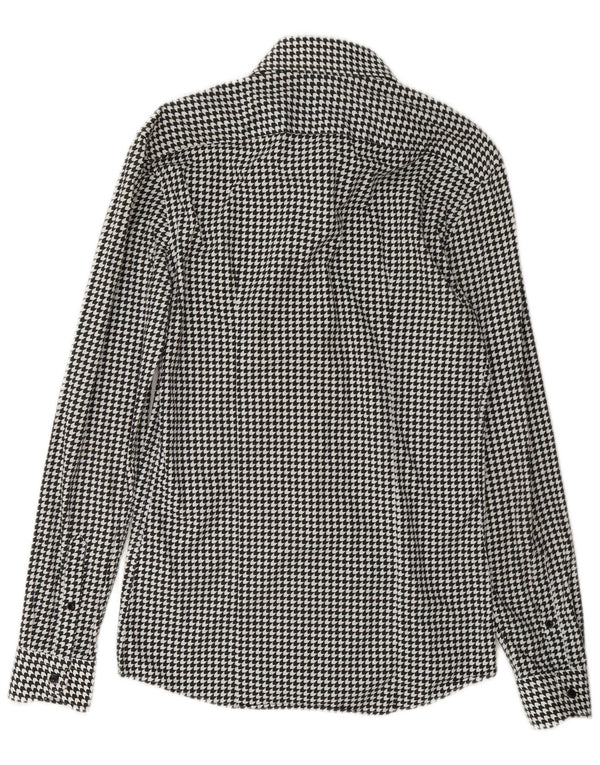 Reiss Chemise Slim Fit XS Noir Pied-de-Poule Coton