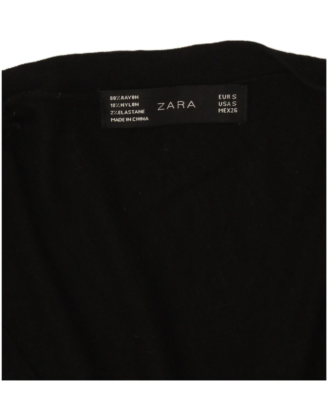 Zara Womens Cardigan Sweater UK 10 Petite Rayonne Noire
