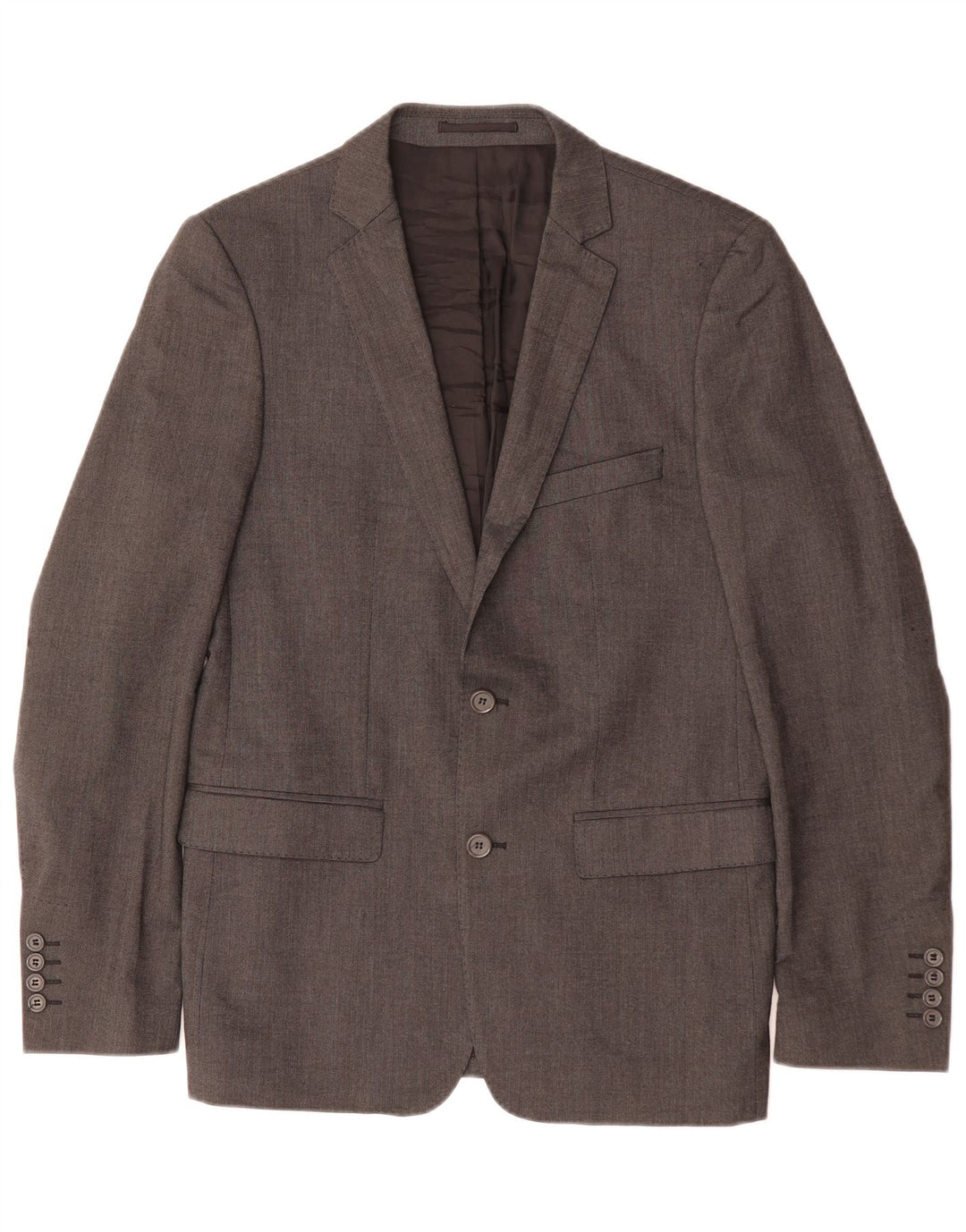 Zara Veste Blazer 2 Boutons Homme EU 48 Gris Moyen Viscose