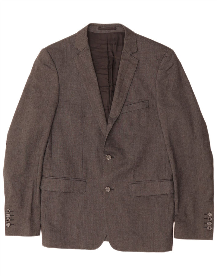 Zara Veste Blazer 2 Boutons Homme EU 48 Gris Moyen Viscose