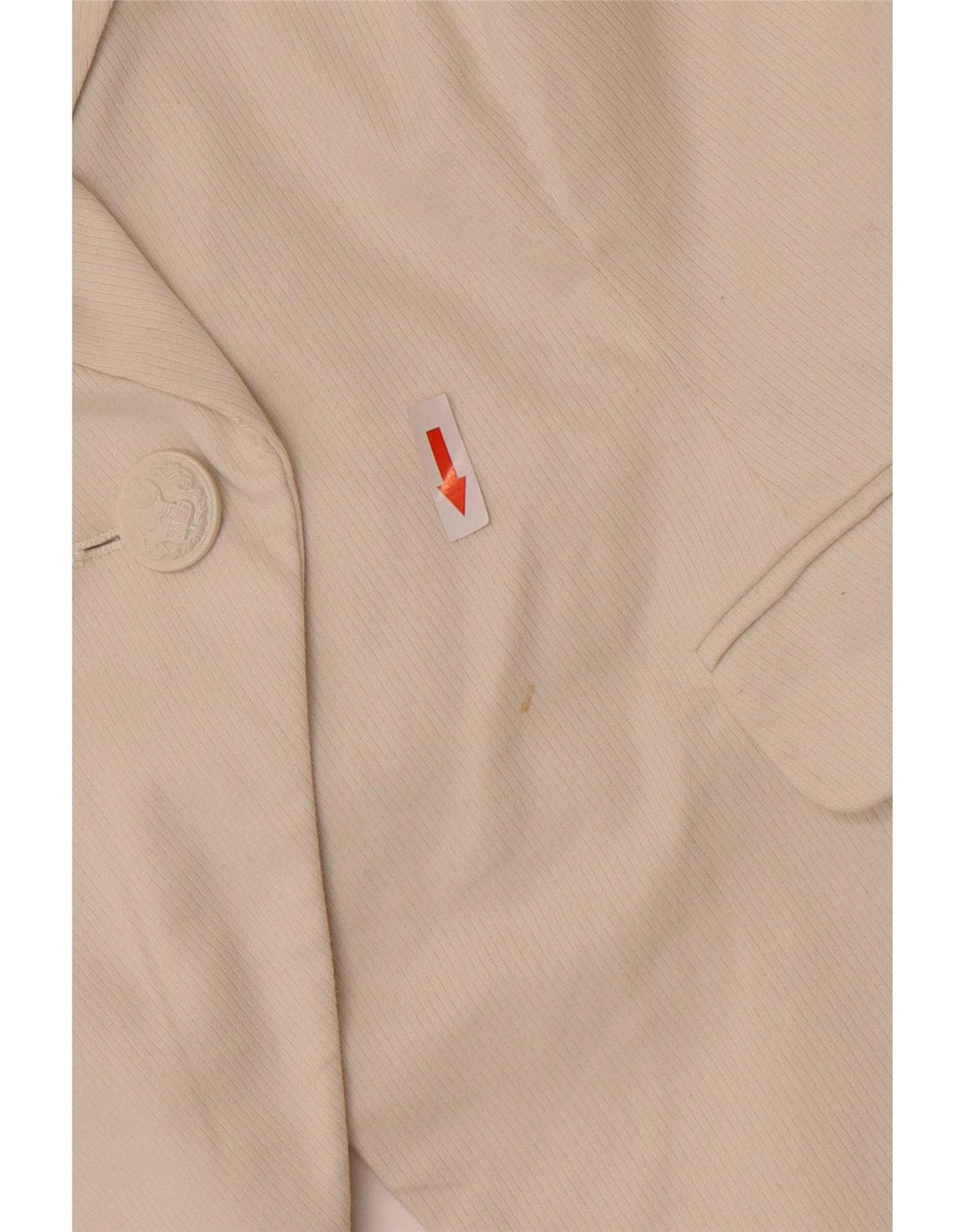 Guess Veste Blazer sans Manches 1 Bouton pour Femme UK 16 Grand Coton Blanc
