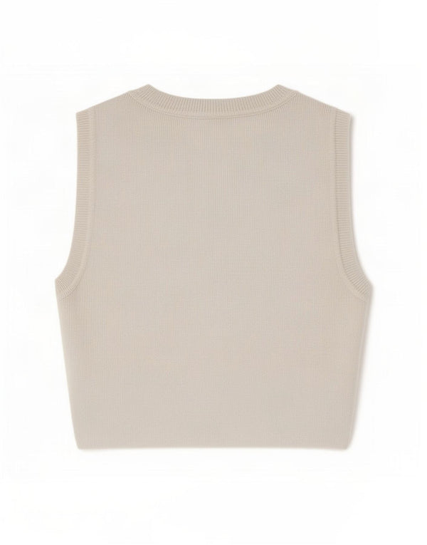Zara Femmes Crop Débardeur UK 8 Petit Blanc