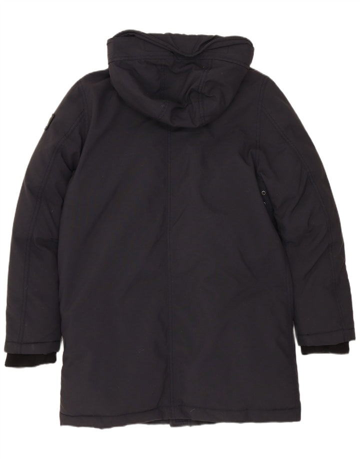 SCHOTT Manteau rembourré à capuche pour femme US 12 Large Noir Polyester