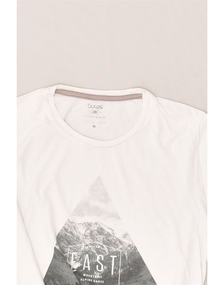 JULES Mens Graphic T-Shirt Top Small White Cotton | Vintage Jules | Thrift | Second-Hand Jules | Used Clothing | Messina Hembry 