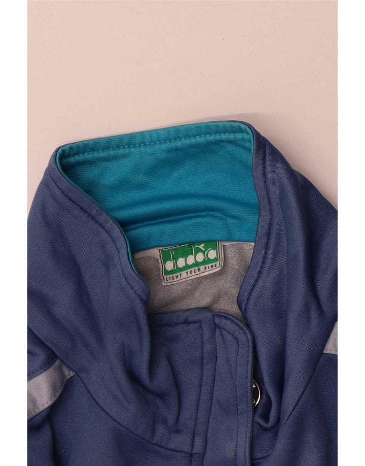 Diadora Veste de survêtement graphique pour hommes, grand, bleu marine, colour block