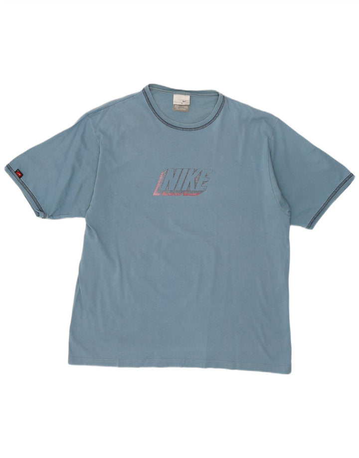 NIKE T-shirt graphique pour hommes UK 39/41 Bleu moyen Coton