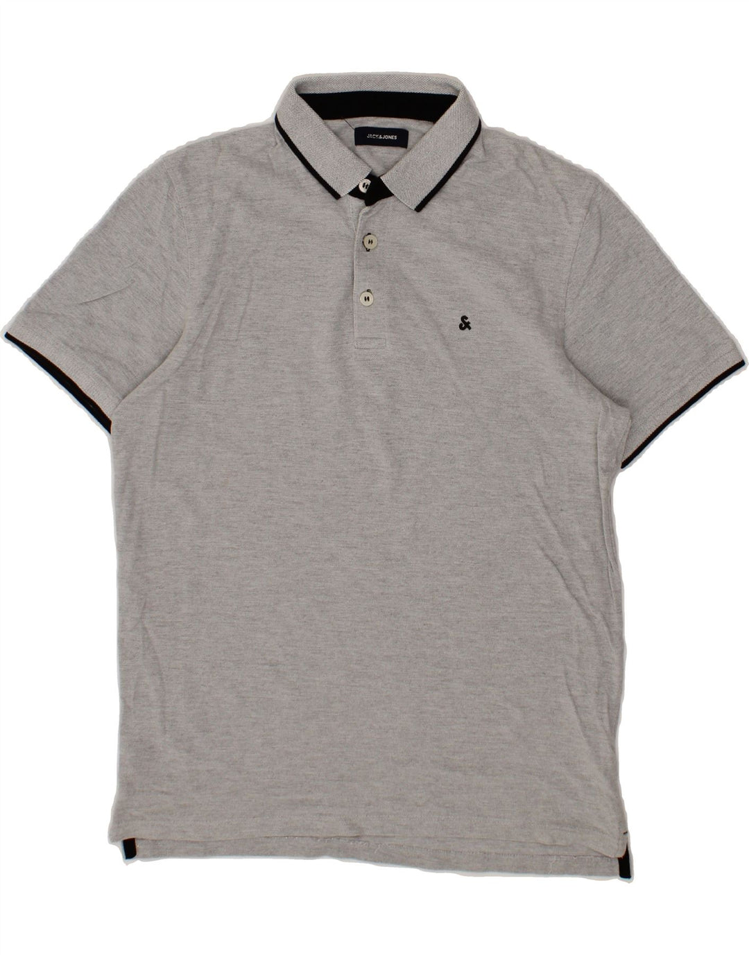 JACK & JONES Mens Polo Shirt Large Grey Cotton Vintage Jack & Jones and Second-Hand Jack & Jones from Messina Hembry 