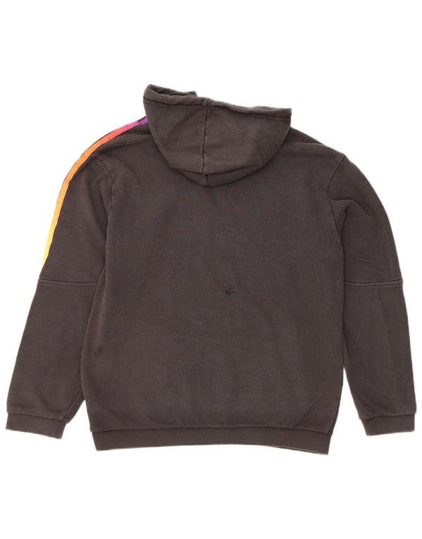 Adidas Pull à capuche surdimensionné graphique pour femme UK 6 XS en coton noir