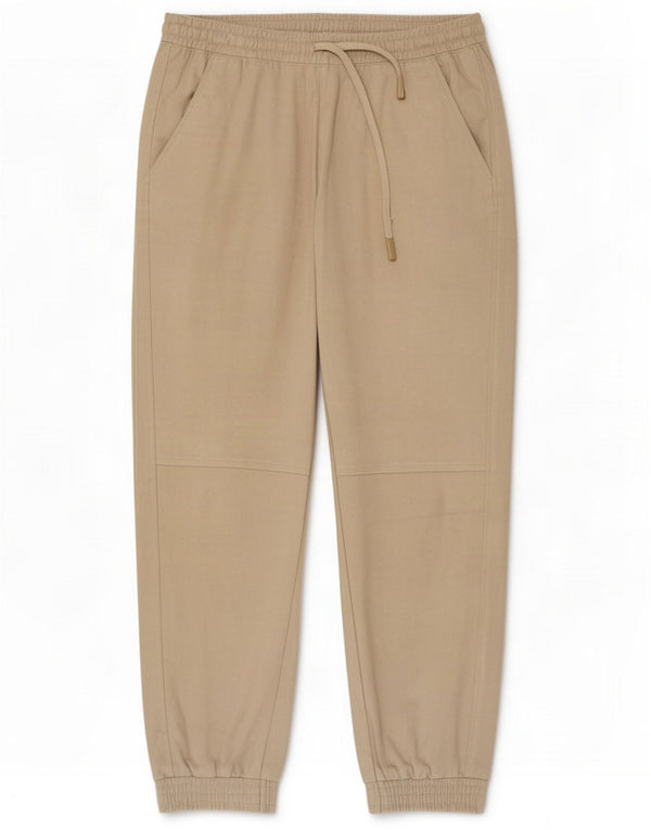 Zara Pantalon de survêtement en velours pour femme Joggers UK 14 Large Beige Polyester