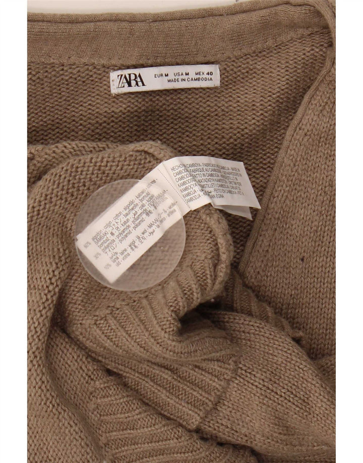 Zara Homme Cardigan Pull Beige Moyen Coton