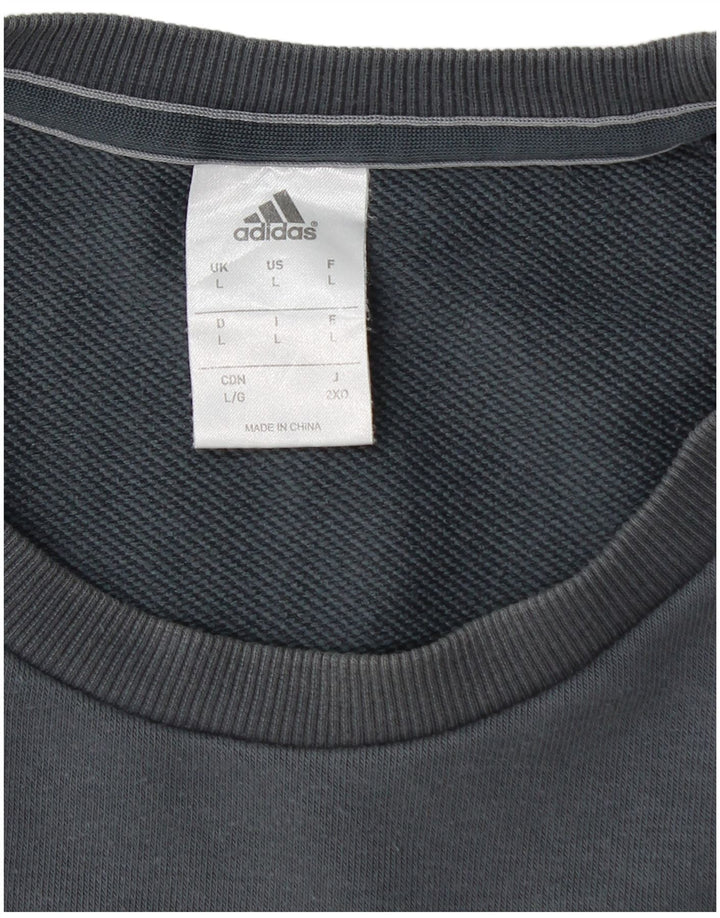 ADIDAS Hommes Climalite Sweatshirt Jumper Grand Bleu Marine Coton