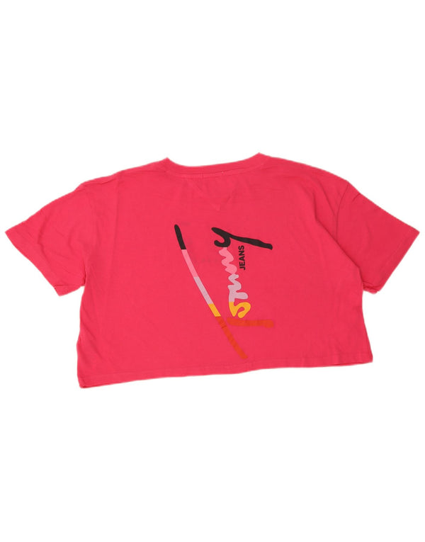 Tommy Hilfiger T-shirt court surdimensionné pour femme Rose moyen UK 14