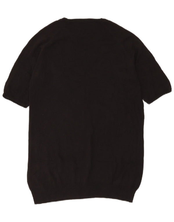 Zara Pull à manches courtes et col bateau pour femme UK 16 Large Noir