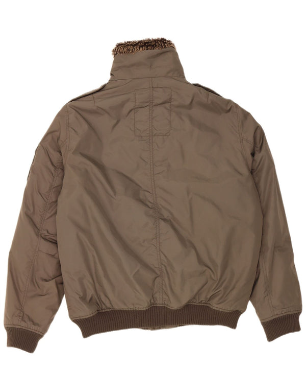 Celio Veste Bomber Militaire Homme UK 42 XL Kaki Nylon