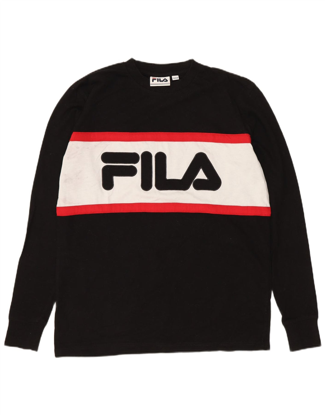 Fila Haut graphique surdimensionné à manches longues pour femme UK 2 2XS Noir Colourblock
