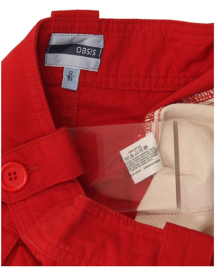 Oasis Jupe Cargo Femme UK 12 Moyen W30 Coton Rouge