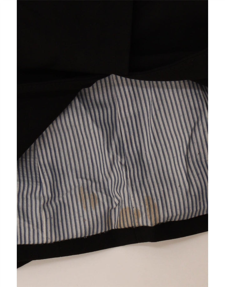 ZARA Femme 1 Bouton Blazer Veste UK 10 Petit Noir Polyester