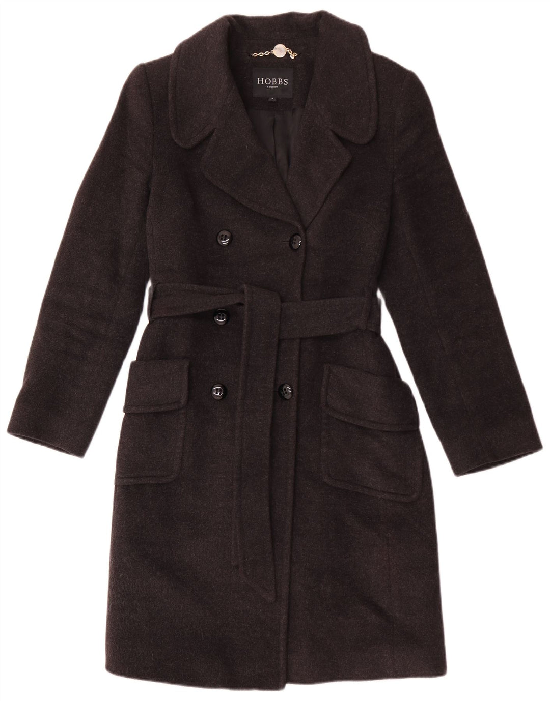 Hobbs Manteau croisé pour femme UK 8 Petite laine grise