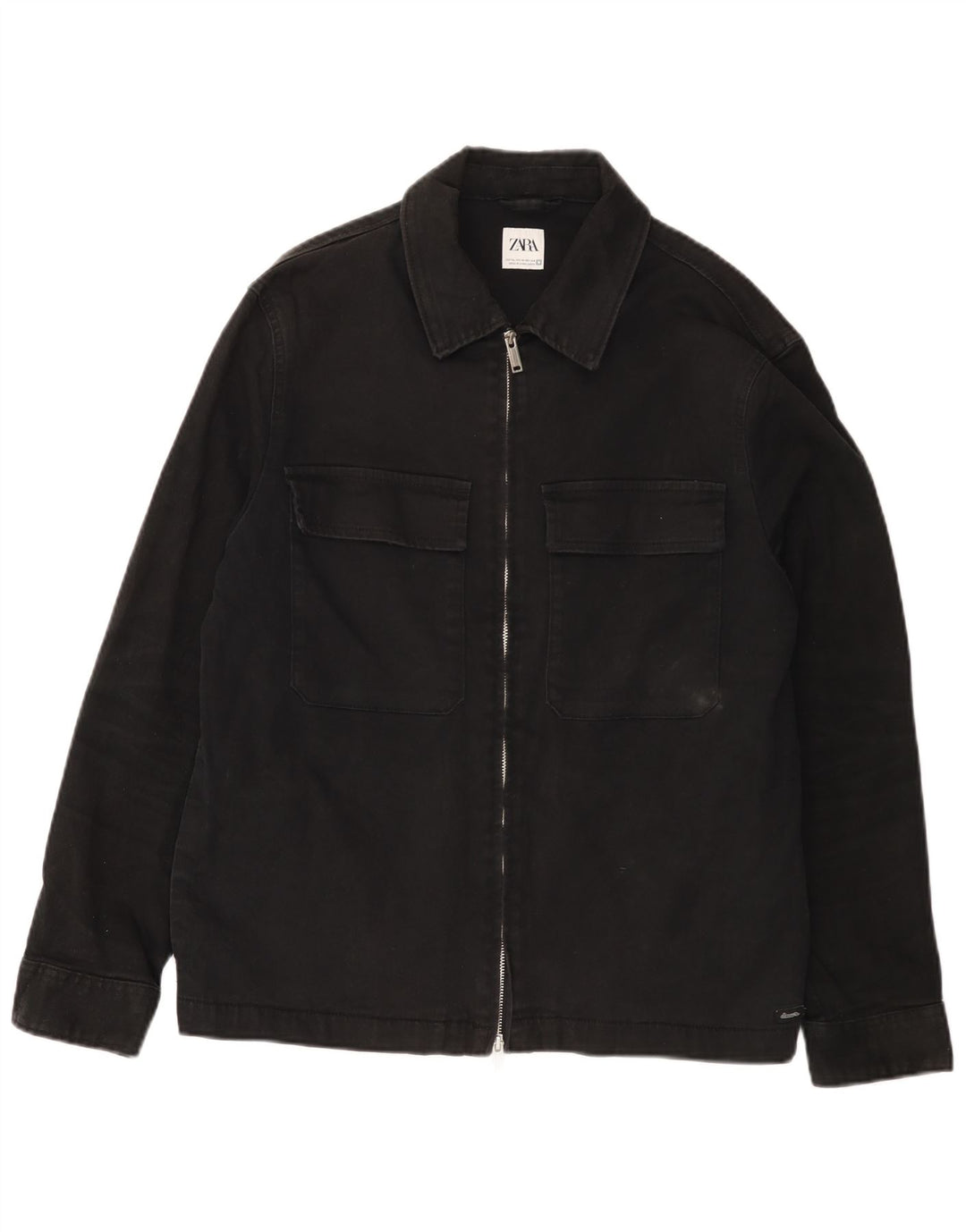 Zara Veste en jean pour homme UK 42 XL Coton noir