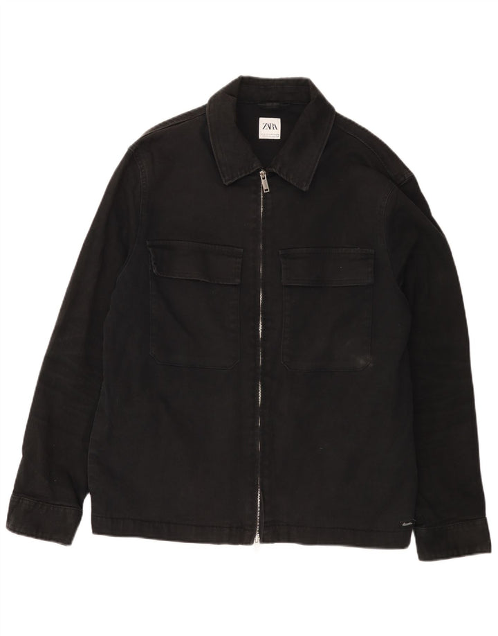 Zara Veste en jean pour homme UK 42 XL Coton noir