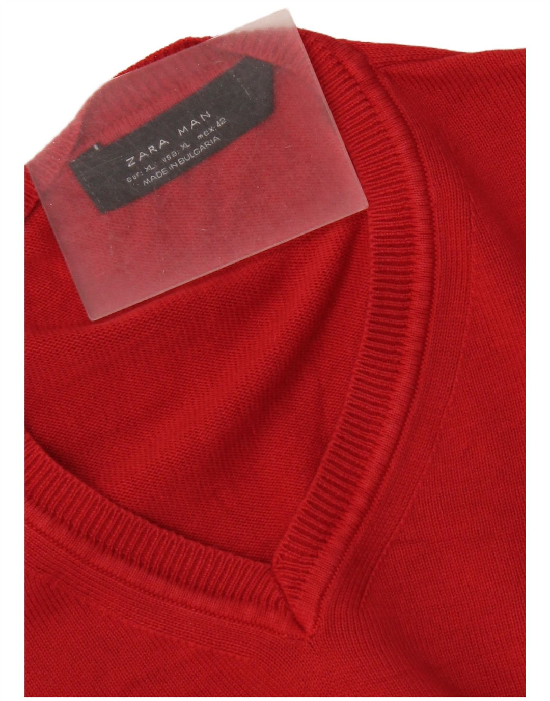 Zara Pull Col V Homme XL Rouge
