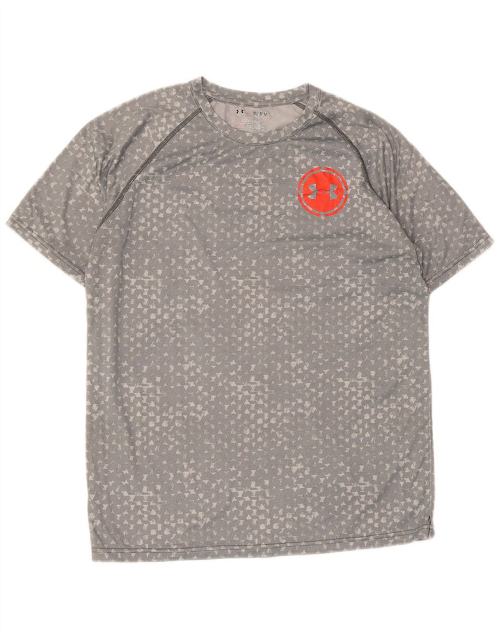 UNDER ARMOUR Tee-Shirt Heat Gear Homme Gris Moyen Géométrique