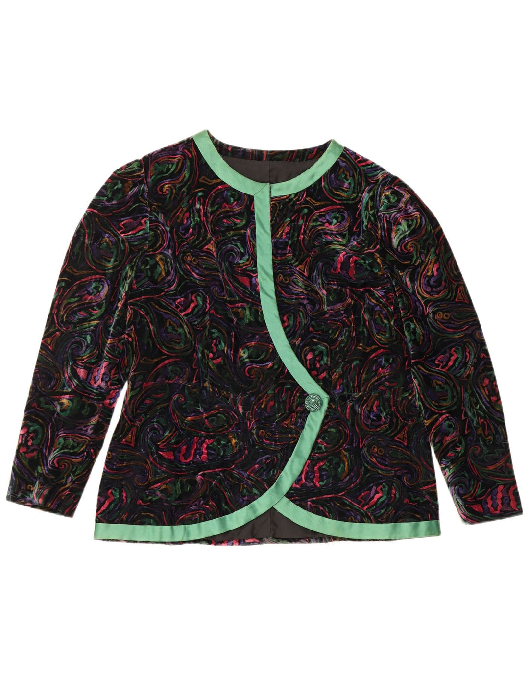 VINTAGE Ensemble jupe 2 pièces 1 bouton pour femme UK 12 Medium W32 Multicolore