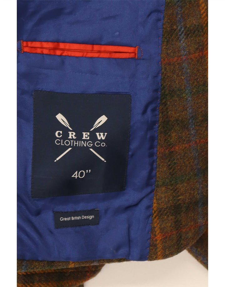 Crew Clothing Veste blazer à 2 boutons pour homme UK 38 en laine à carreaux marron moyen