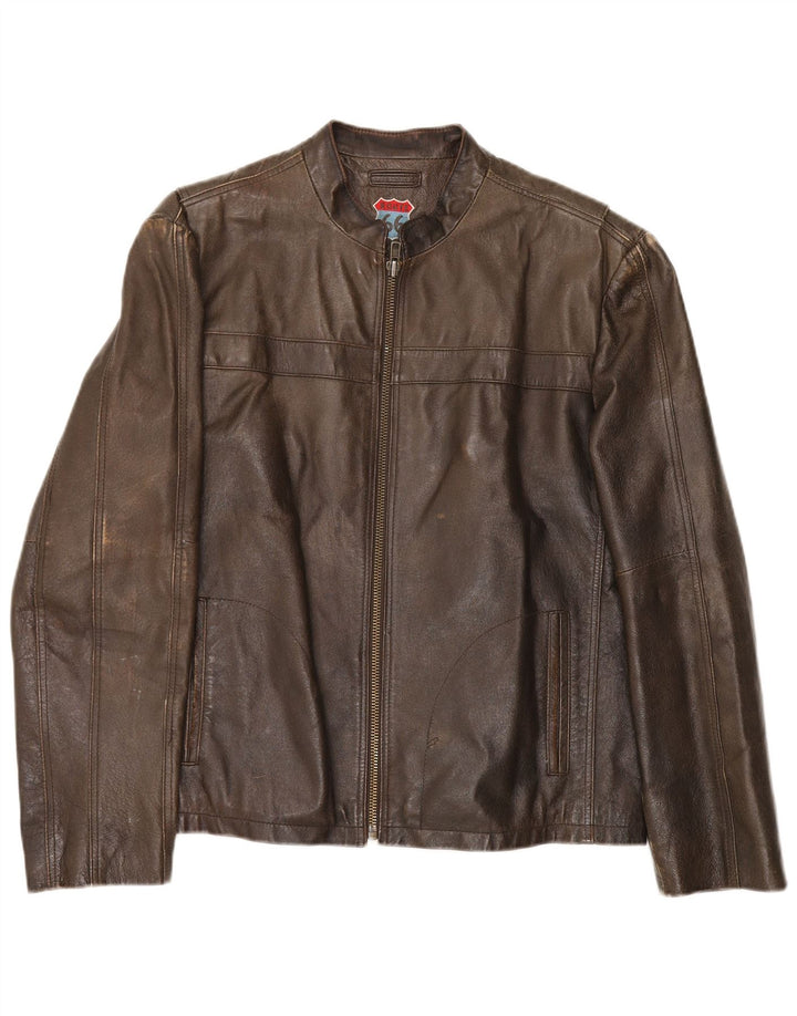 Route 66 Veste en cuir pour homme UK 40 Grand cuir marron