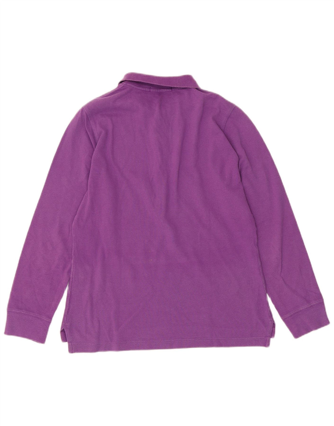 RALPH LAUREN Polo à manches longues pour femme UK 16 Large Violet Coton