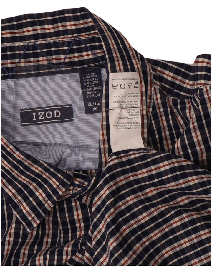 IZOD Chemise Homme XL Bleu Marine Carreaux Coton
