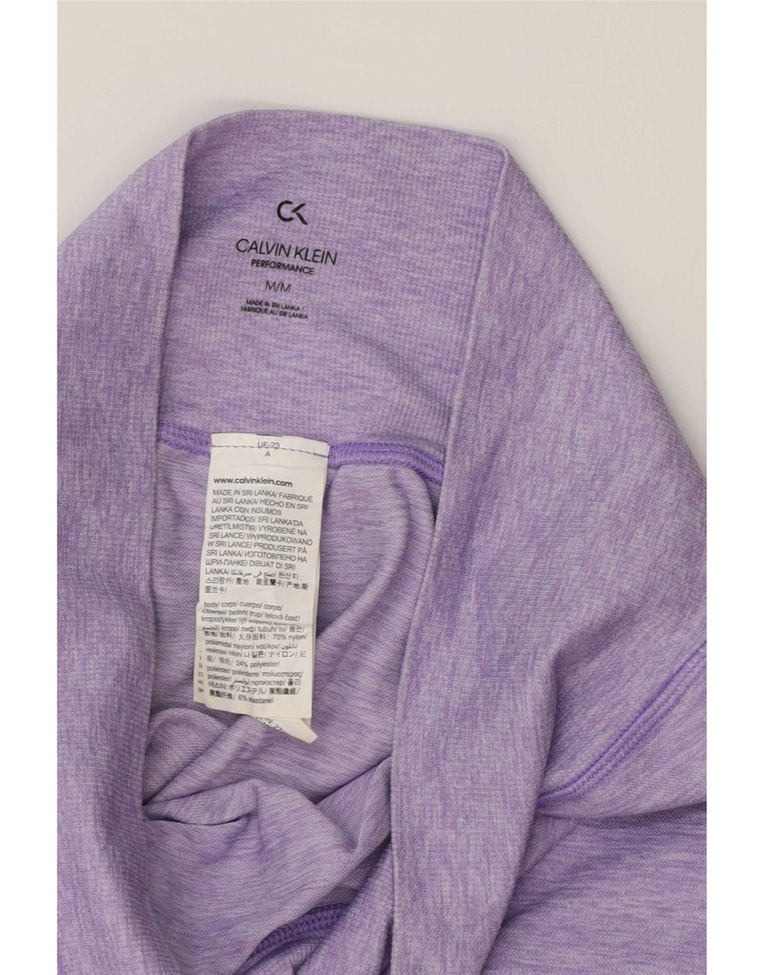 Calvin Klein Leggings graphiques pour femmes UK 12 Polyester moucheté violet moyen