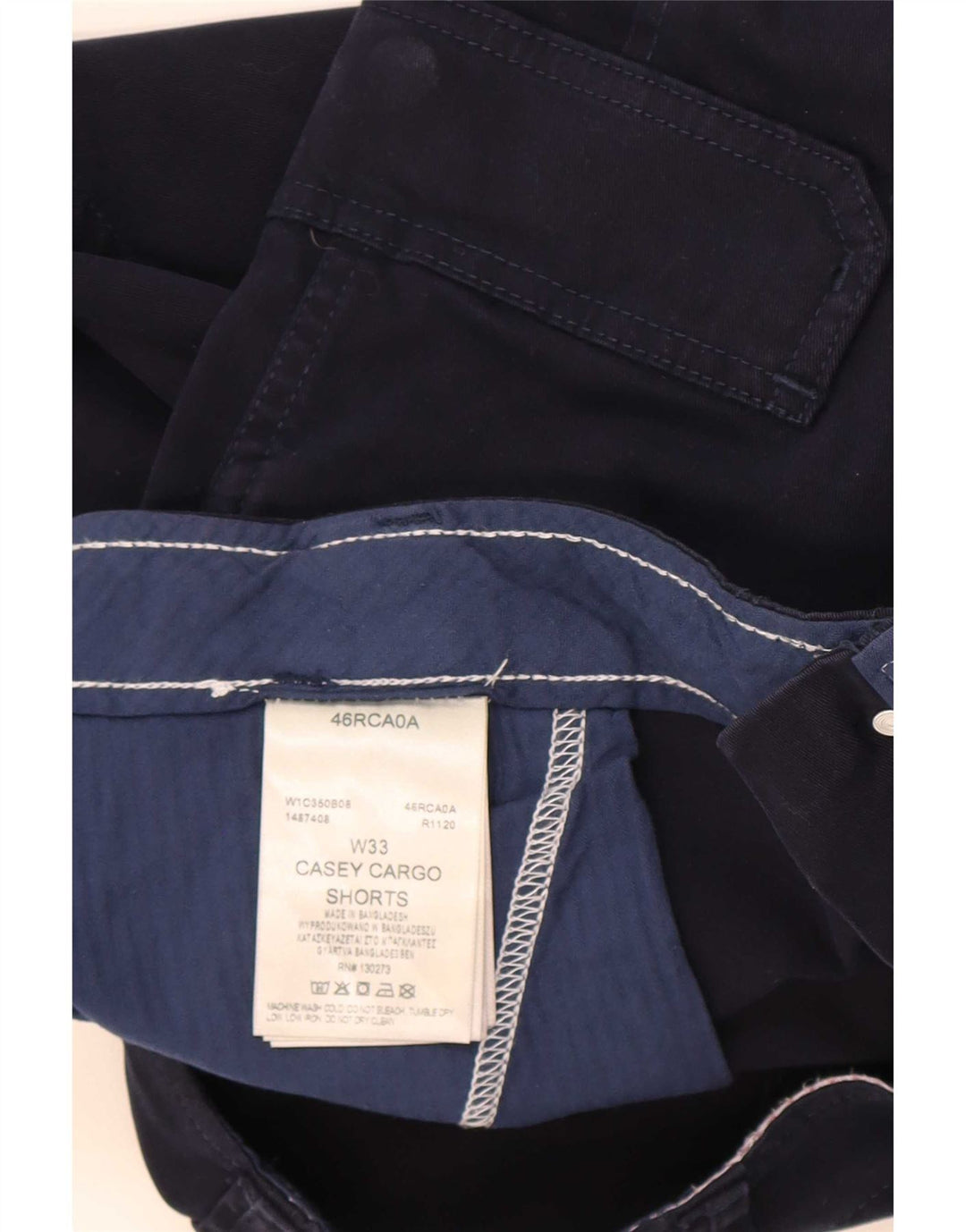 Wrangler Short cargo Casey W33 pour homme en coton bleu marine moyen