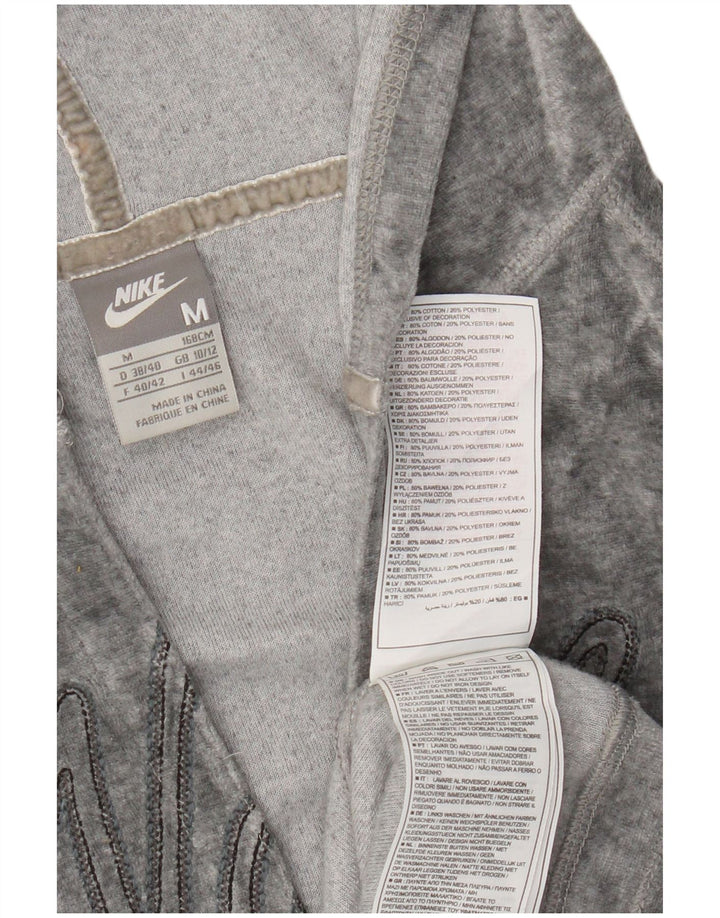Nike Pull à capuche graphique pour femme UK 10/12 Gris moyen en coton