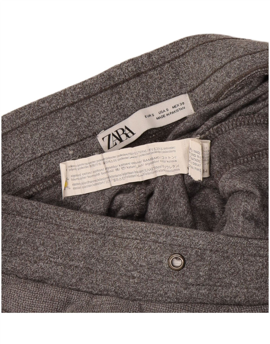 Zara Pantalon De Survêtement Homme Pantalon De Jogging Petit Gris Moucheté Coton