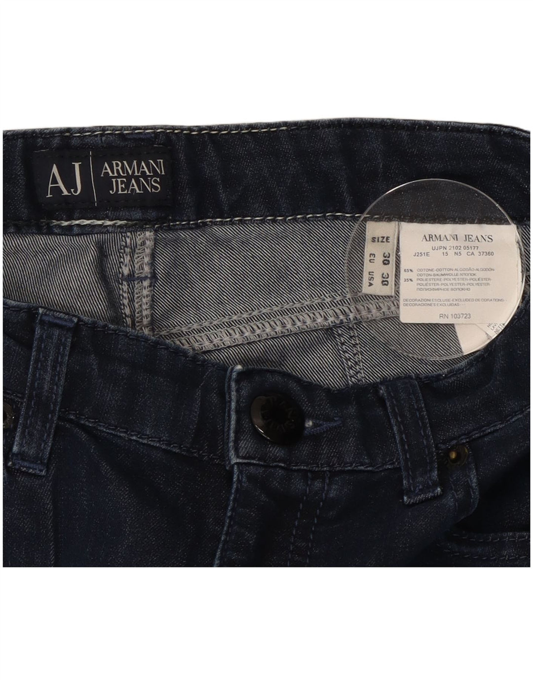 Armani Femme Jean Slim W30 L29 Bleu Marine Coton