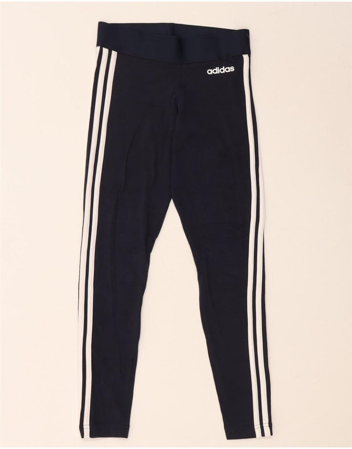 ADIDAS Leggings Femme UK 4/6 XS Bleu Marine Coton