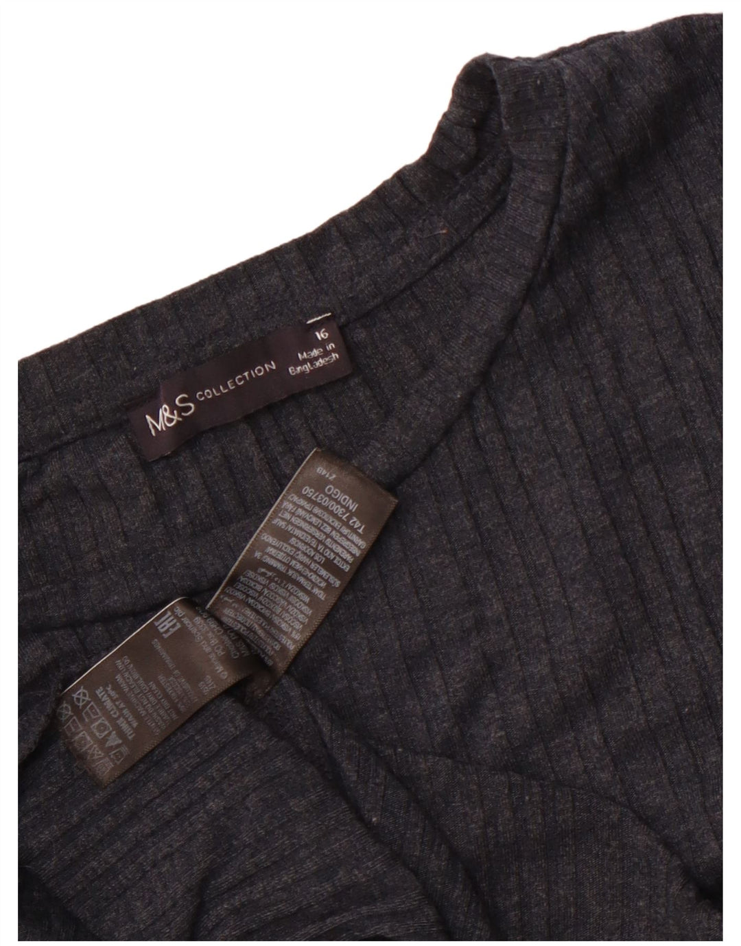 Marks & Spencer Robe trapèze pour femme UK 46 Large Bleu marine Polyester