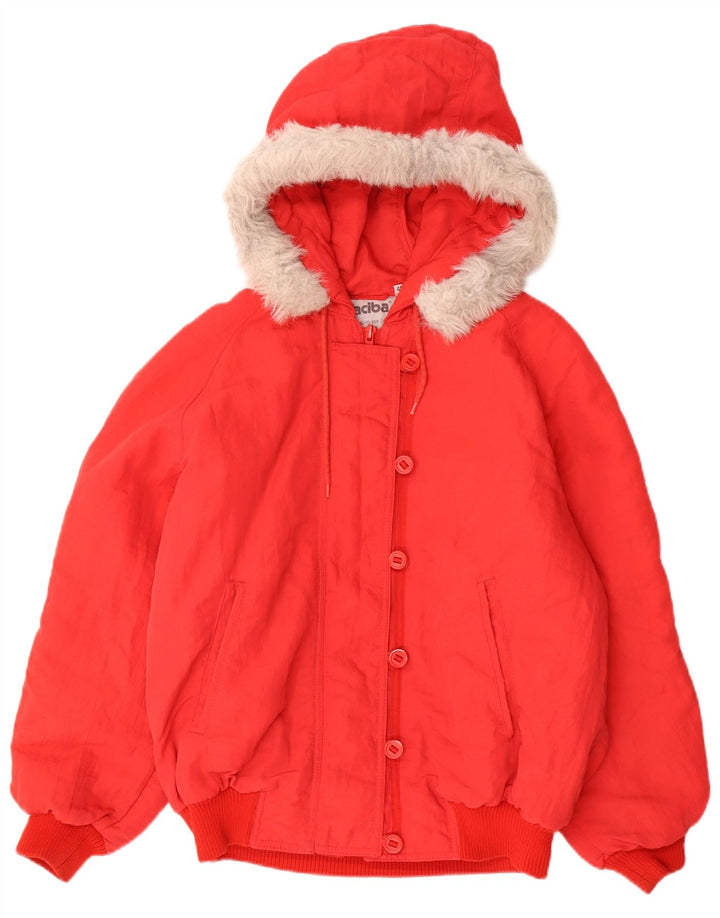 Faciba Veste matelassée surdimensionnée à capuche pour femme EU 42 Large Rouge Polyamide