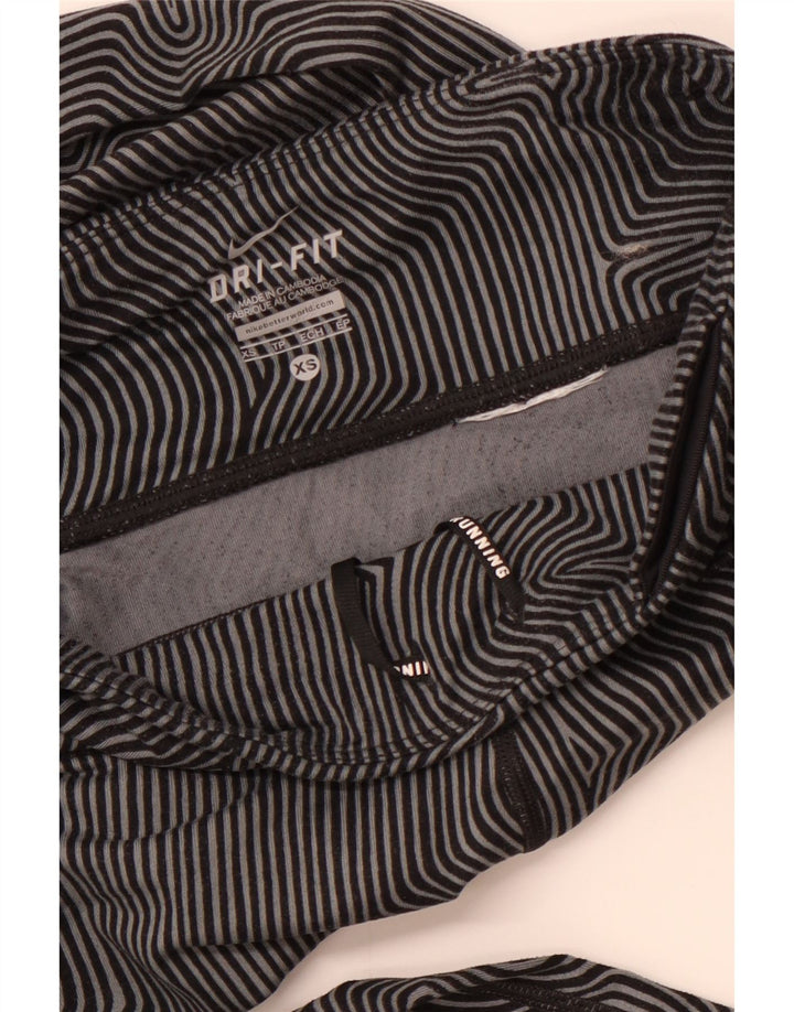 NIKE Legging Dri Fit pour femme UK 6 XS Gris à fines rayures