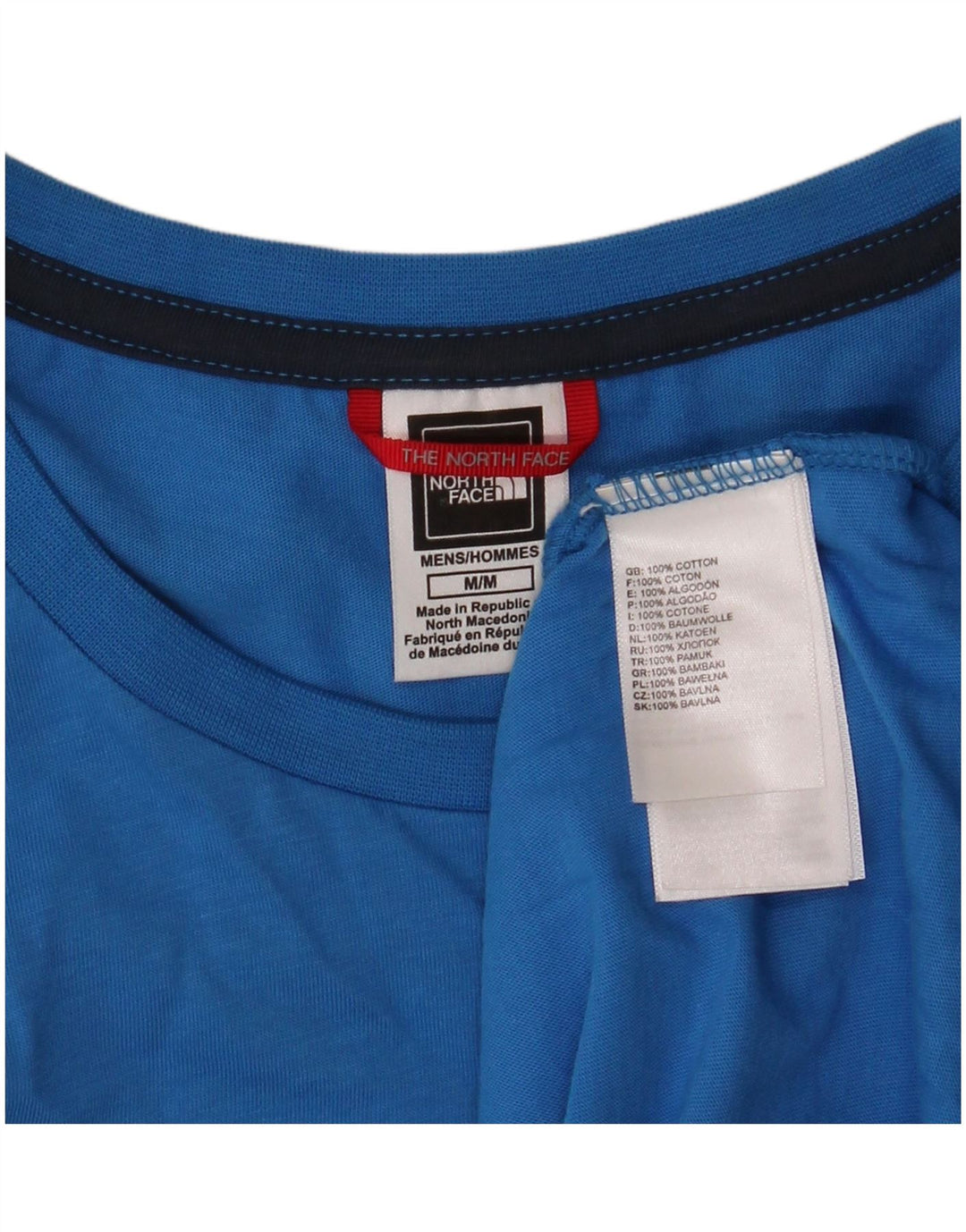 The North Face T-Shirt Graphique Homme Bleu Moyen Coton
