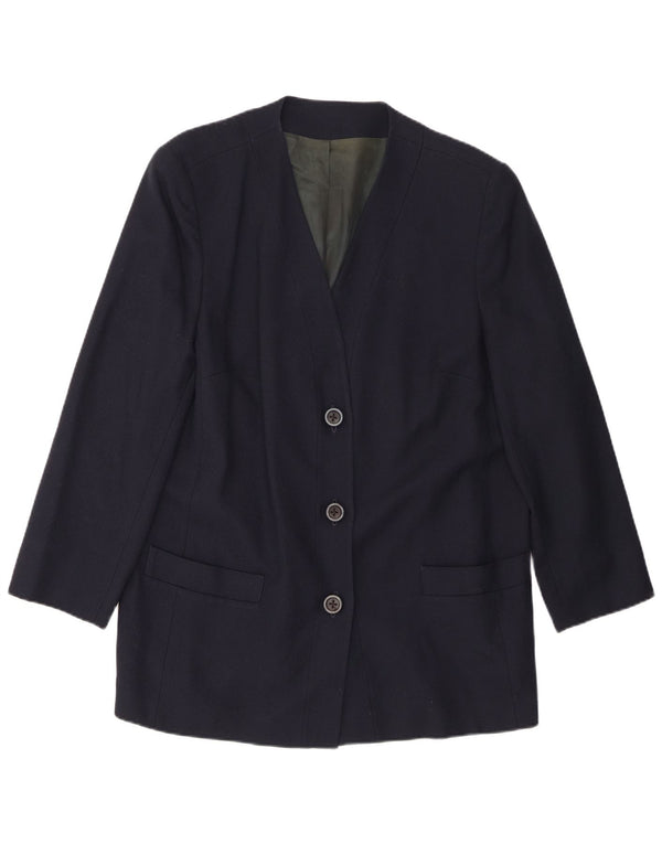 Personal Choice Veste Blazer 3 Boutons Femme UK 18 XL Laine Bleu Marine