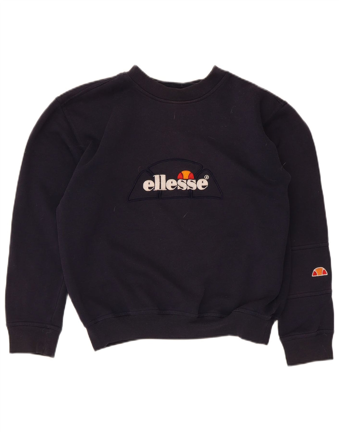 Ellesse Sweat-shirt surdimensionné graphique pour femme UK 10 Small Bleu marine