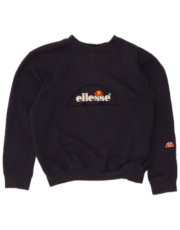 Ellesse Sweat-shirt surdimensionné graphique pour femme UK 10 Small Bleu marine