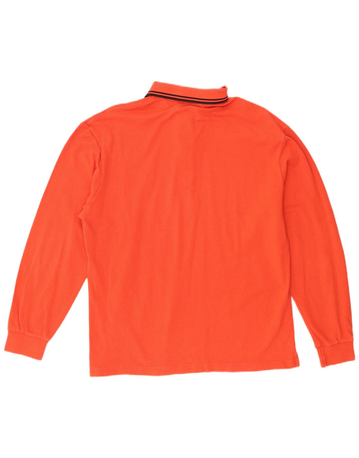 Fred Perry Polo à Manches Longues Homme Orange Moyen Coton