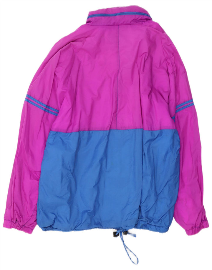 Marcel Clair Veste de pluie à capuche pour homme UK 40 Large Violet Colourblock