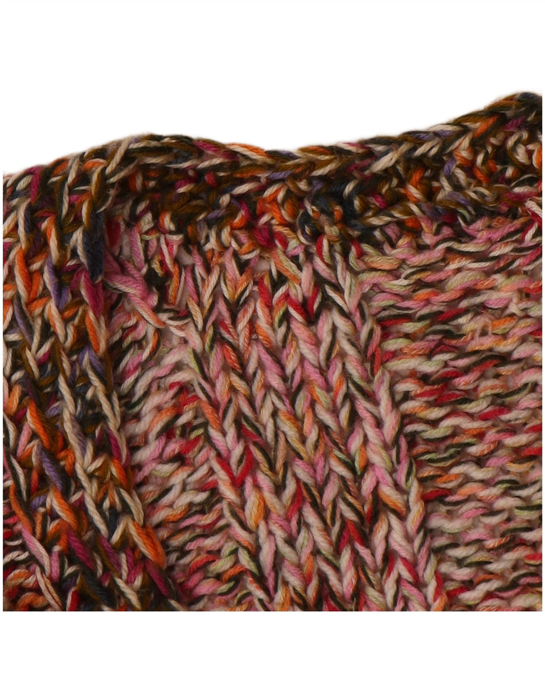 vintage Femmes 3/4 Manches Cardigan Pull UK 12 Moyen Multicolore