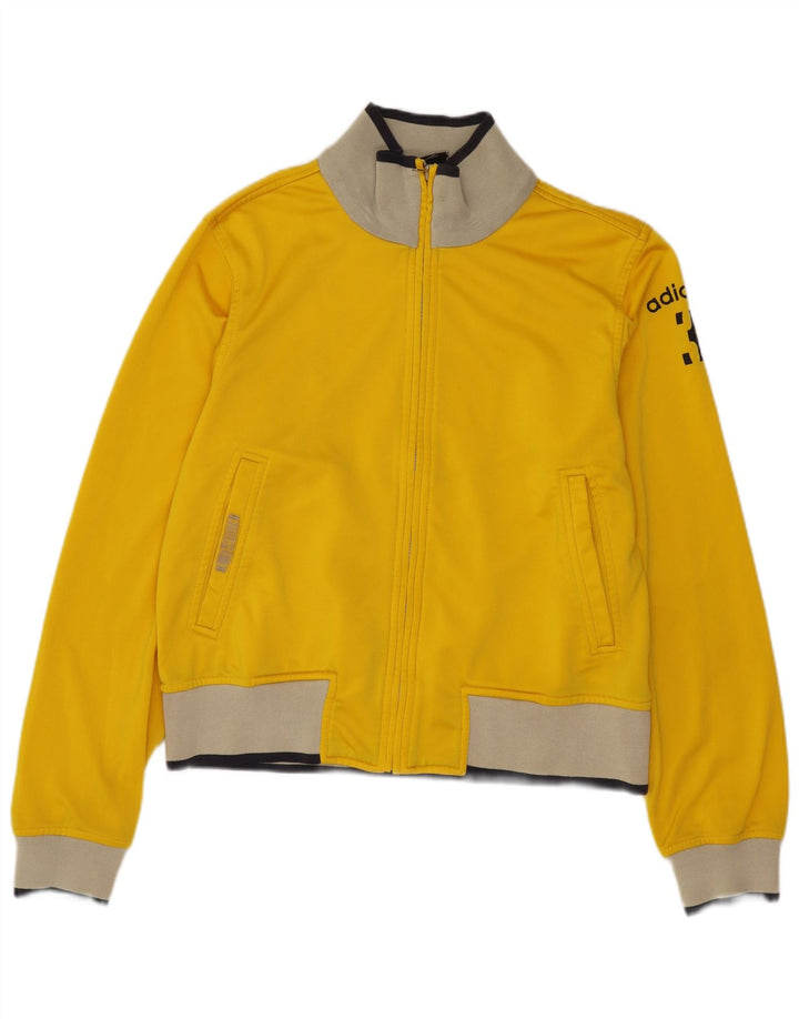 Adidas Veste de survêtement graphique pour femme UK 12 Jaune moyen Polyester
